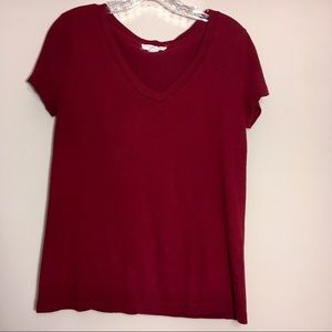⭐️ Forever 21 Maroon V Neck T Shirt Size Medium